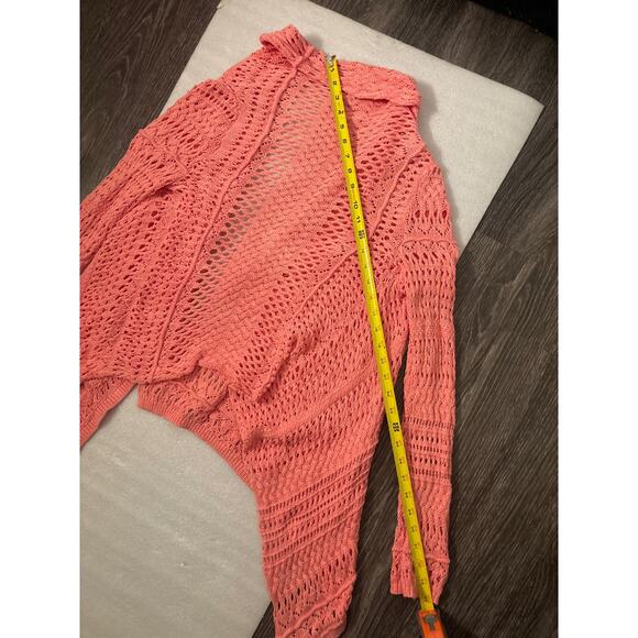 Moda International Pink Long Line Sleeve Cardigan Sweater S Classic Cozycore - Picture 8 of 10